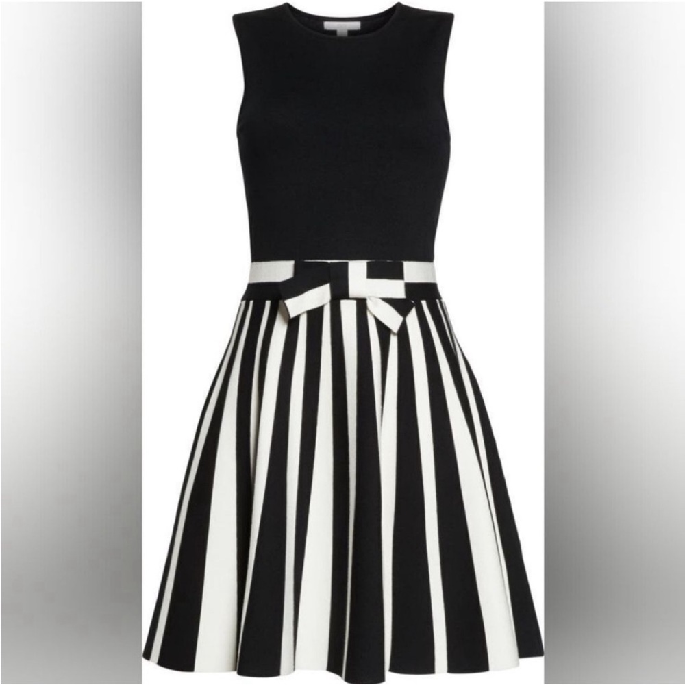 Stylish Black and White Striped Dress